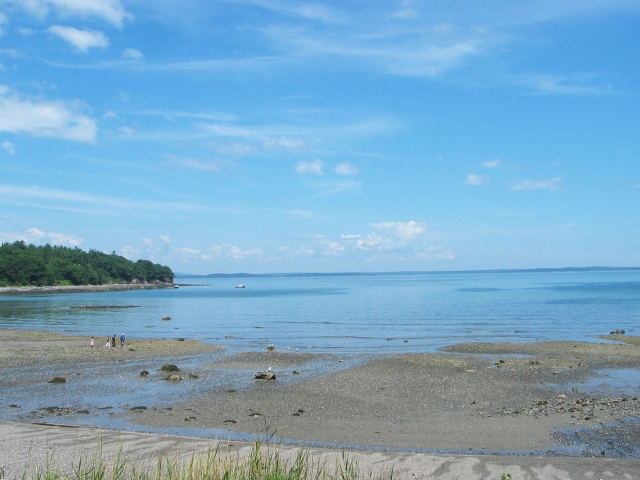 Hulls Cove Beach across the road