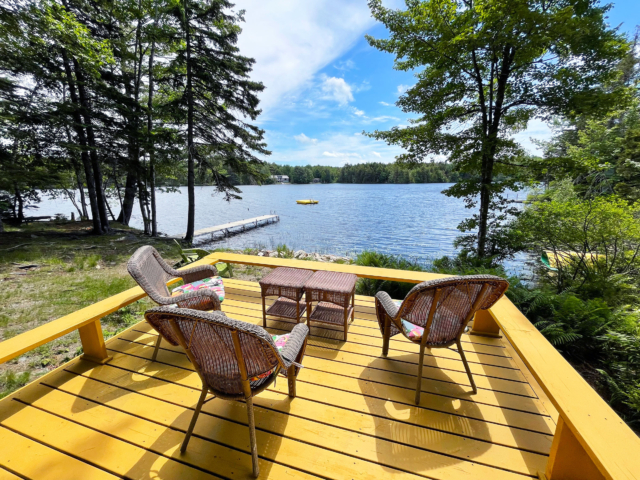 Pond-side deck