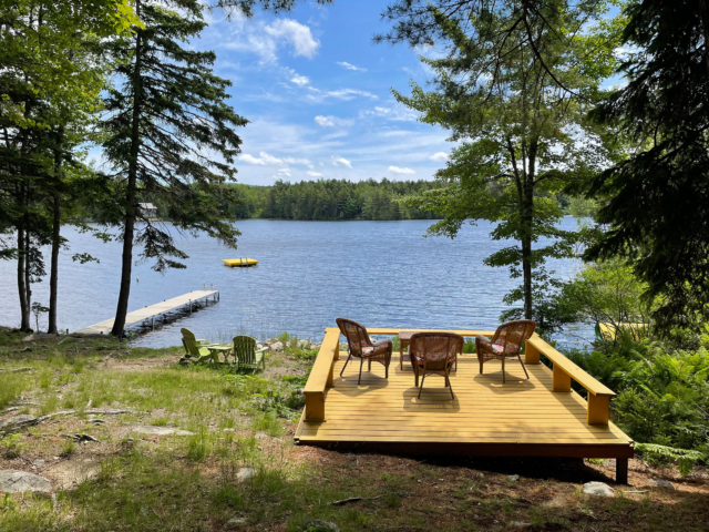 Pond-side deck