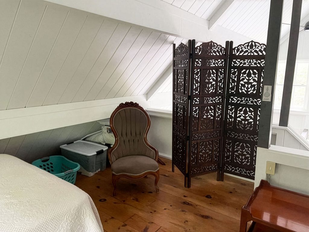 Loft bedroom with two double beds