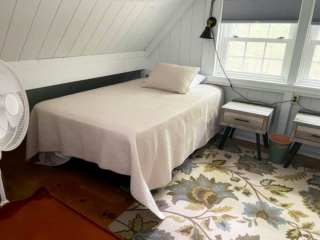 Loft bedroom with two double beds