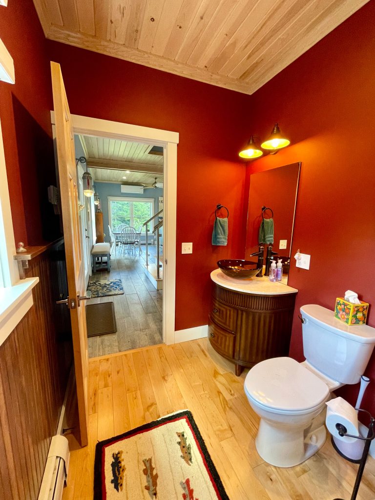 Main level half bath with laundry
