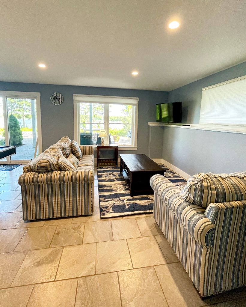 Lower level family room/game area