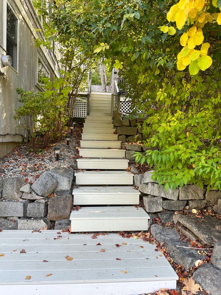 Stairs to cottage entrance